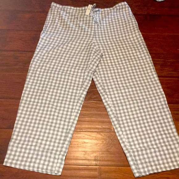 NWT Talbots Gray and white Gingham Pj set - Picture 6 of 12